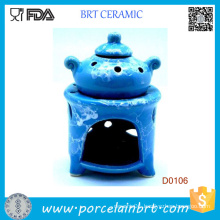 Blue Pot Design and Potpourri Wax Oil Burner Vaporizer